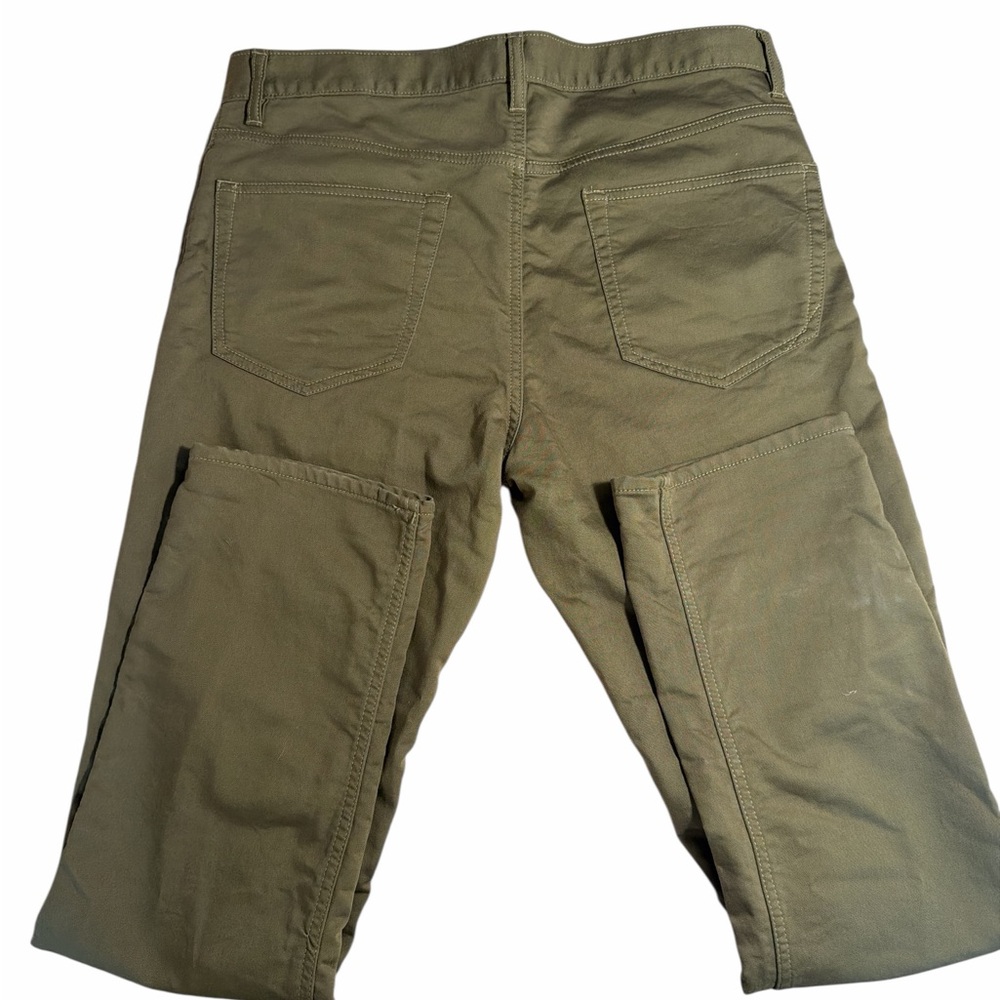 Mens Quince Comfort Stretch Traveler Pants 32x30 Olive Slim Fit 5 Pocket - Picture 3 of 7